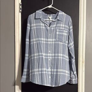 3/$14 Caslon Plaid Cotton Blend Button Down Size: L